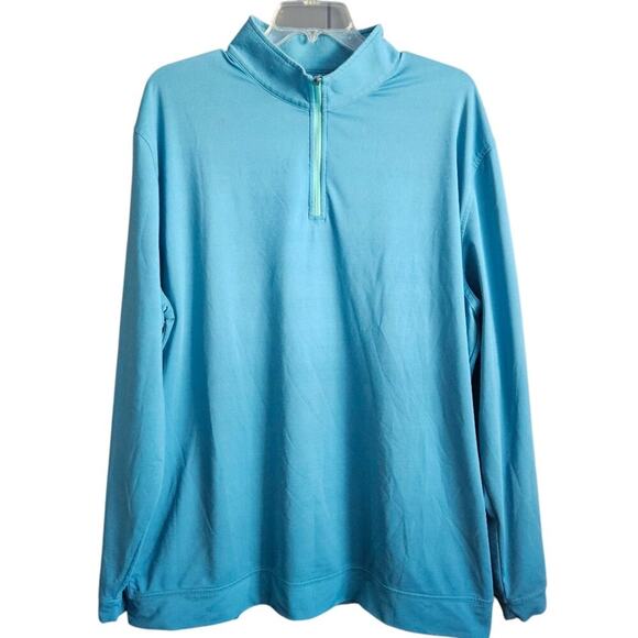 Peter Millar Crown Sport 1/4 Zip Pullover 2XT Turquoise/Teal Blue - Picture 1 of 11